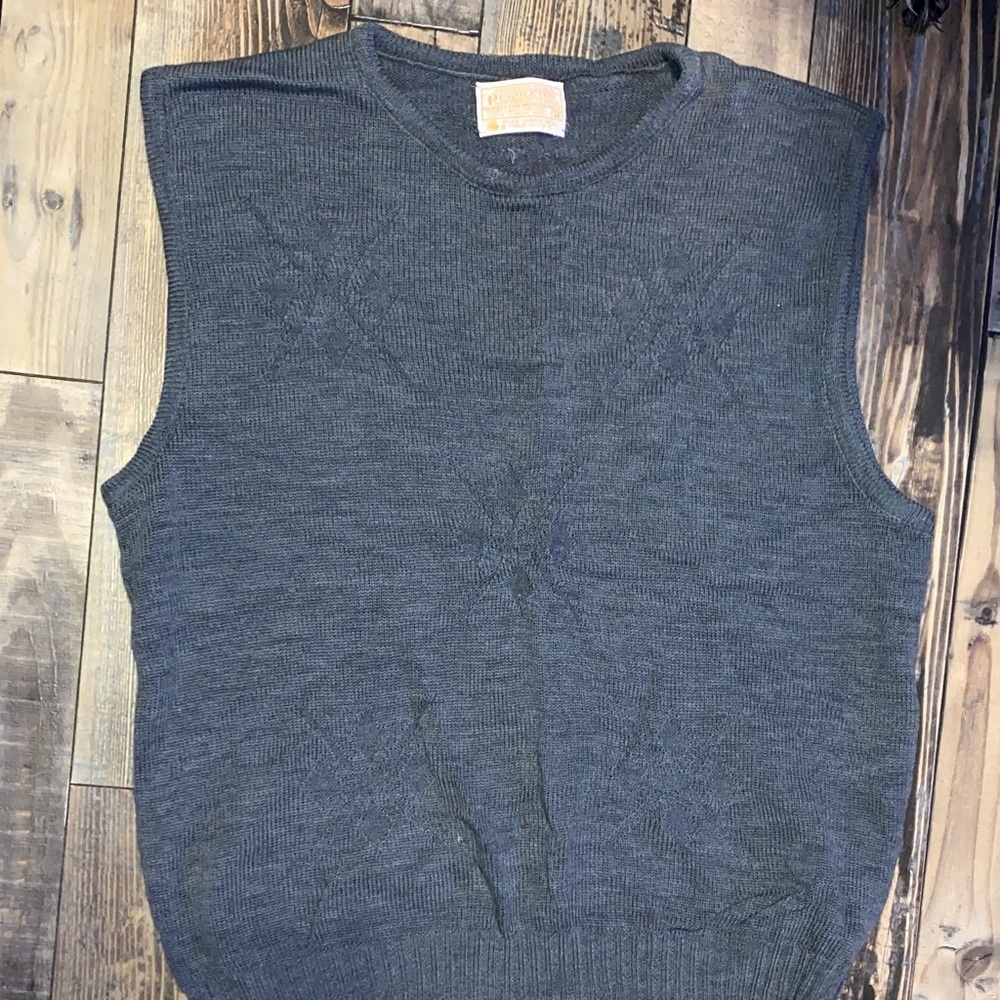 Vintage Pendleton virgin Wool Gray Knit Vest